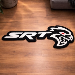 Hellcat SRT Dodge Tufting Matta | Handgjord | Specialdesignad Matta | Heminredning | Modern | Golvmattdekor | Gåvor |