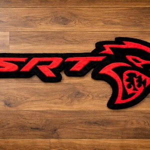 Hellcat SRT Dodge Tufting Matta | Handgjord | Specialdesignad Matta | Heminredning | Modern | Golvmattdekor | Gåvor |