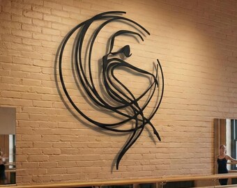 Ballerina Dance Metal Wall Art, Abstract Dancer Metal Wall Art, Modern Ballet Wall Decor, Modern Line Art Sculpture, Dance Studio Wall Decor