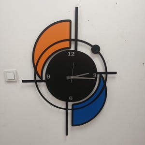 Handmade Modern Metal Wall Clock: Geometric Abstract Art Decor