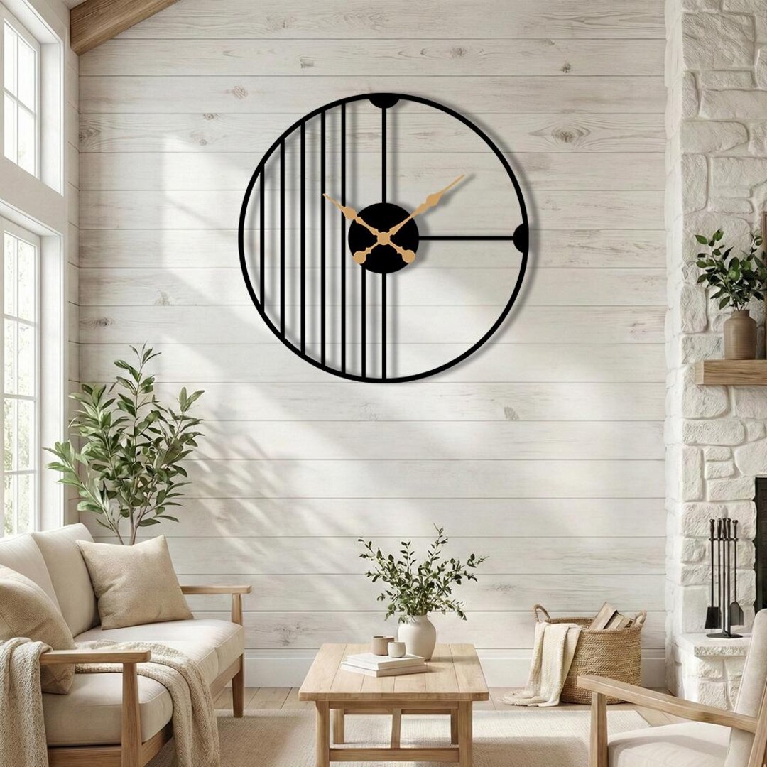 Relógio de parede minimalista em metal, relógio de parede abstrato ...
