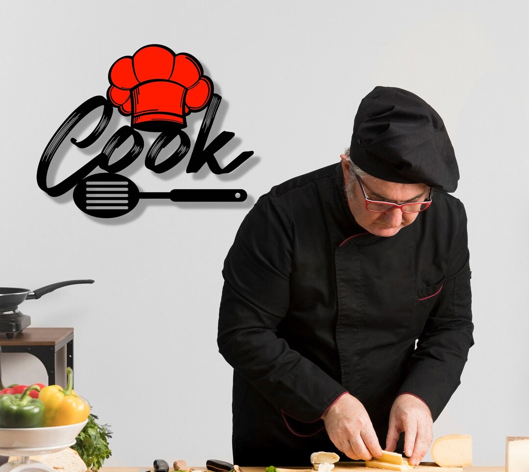 Colorful Metal 'cook' Kitchen Sign: Chef Decor Wall Art - Etsy