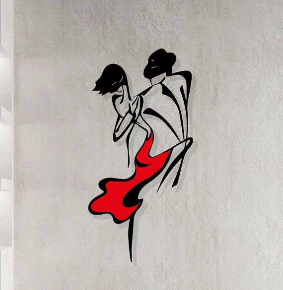 Dancing Couple Metal Wall Art, Ballroom Dance Wall Decor, Tango Wall Art, Modern Metal Wall Sculpture, Dance Studio Decor