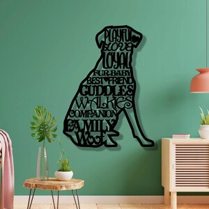 Playful Cute Dog Metal Decor, Animal Dog Lover Gift, Large Wall Art, Dog Gifts Decor for Owners, Housewarming Gift for Dog Lovers
