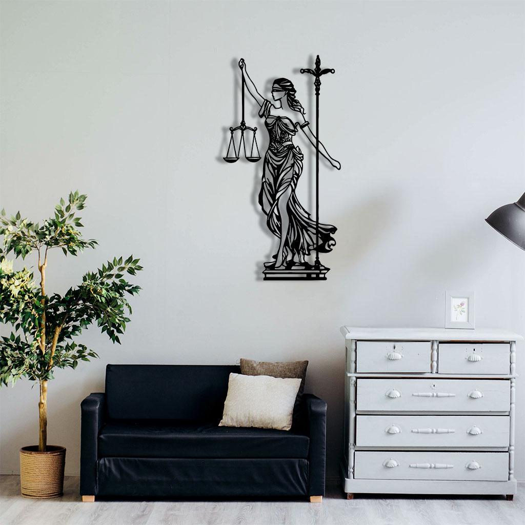 Lady Justice Metal Wall Art – Lawyer Office Decor With LED Lighted ...