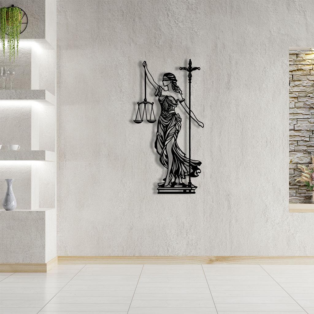 Lady Justice Metal Wall Art – Lawyer Office Decor With LED Lighted ...