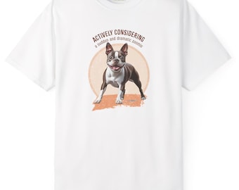 Funny Boston Terrier Shirt with Original Hand-Drawn Art. Gift for Dog Lovers, Pet Owners.