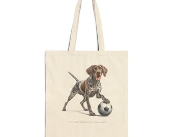 Custom German Shorthaired Pointer Design Shopping Tote | Original Dog Art Cotton Canvas Bag | Cute Fun Print Shoulder Tote | Pet Lover Gift