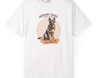 Funny German Shepherd shirt with original hand-drawn art. Gift for dog lovers, pet owners.