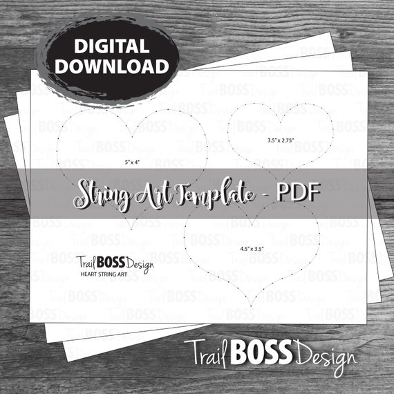 Quick &amp; Simple Printable String Art Heart Template Instant - Etsy