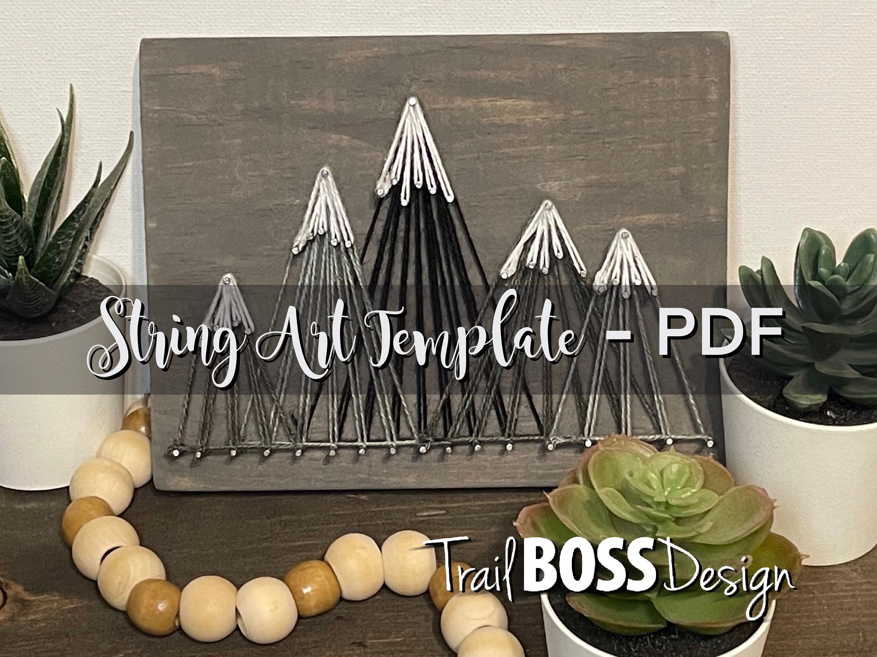 Printable String Art Mountain Template, Instant Download, Mountain ...
