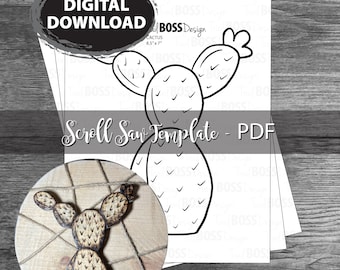 PATRÓN - Plantilla Rápida y Sencilla, Sierra de calar, Cactus, Patrón multiusos, Plantilla de cactus, Plantilla sencilla, BRICOLAJE, Sierra de calar, PDF, Madera