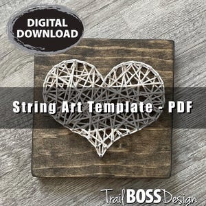 Quick & Simple Printable String Art Hearts Template, Various Sizes, Heart Template, Printable Hearts, DIY String Art, String Art Template