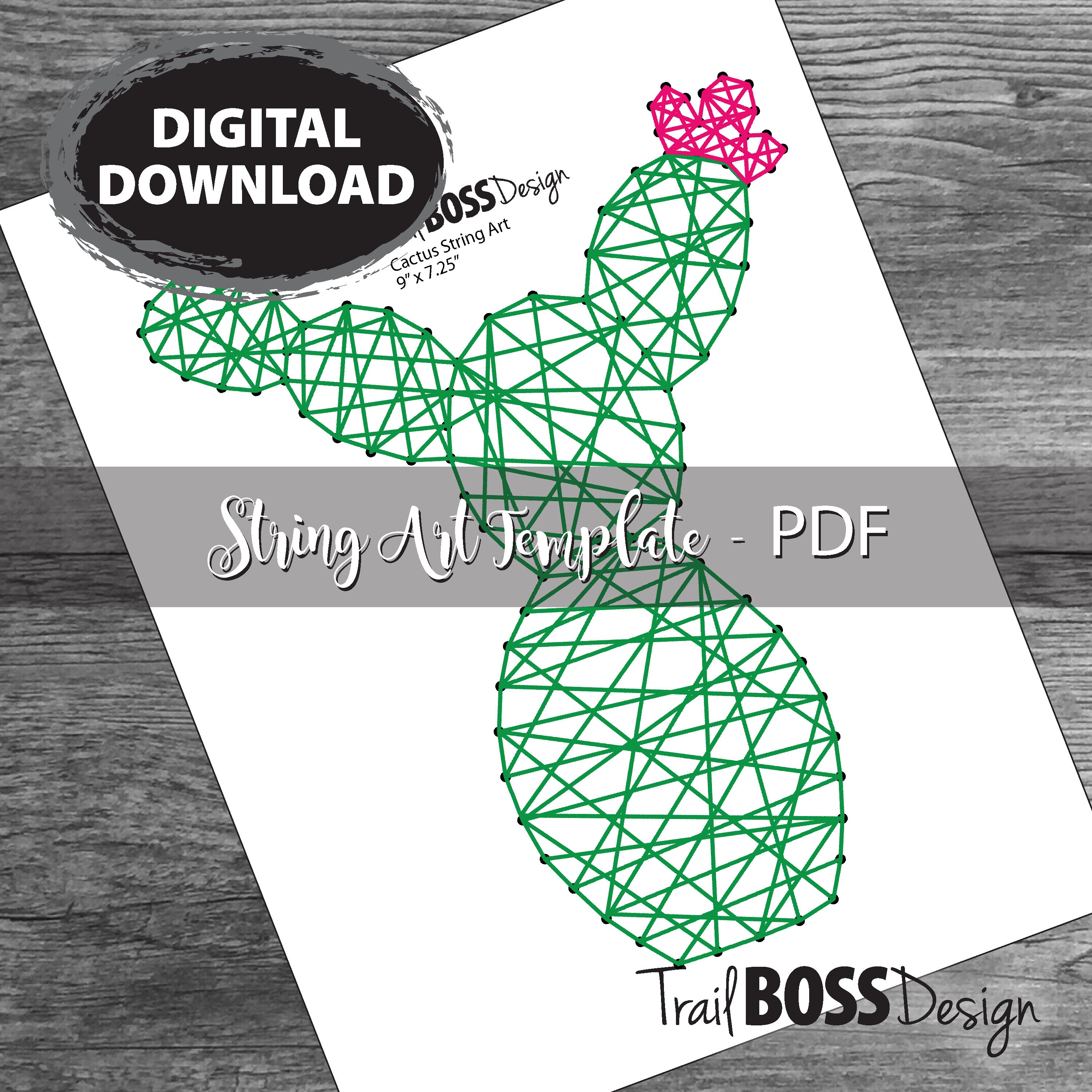 Printable String Art Cactus Template Instant Download Cactus - Etsy