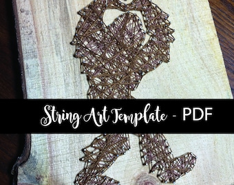 Plantilla imprimible de Pie Grande para Arte con Hilos, Descarga Instantánea, Plantilla de Pie Grande, Arte con Hilos DIY, Plantilla de Arte con Hilos, Pie Grande, Pie Grande