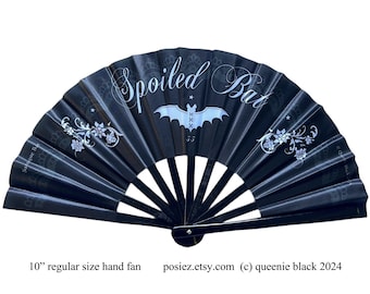 Spoiled Bat Hand Fan: Gothic Home Decor, Original Art (10 inch) 100% Human Made Art