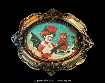 Victorian Krampus Canvas Print: Baroque Gold Frame, Human Made ArtCharming Human Made Art