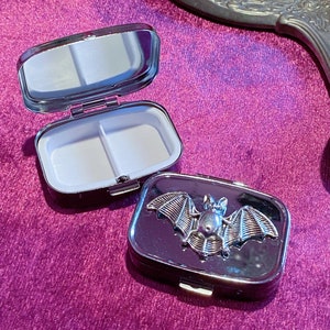 Bat Pill Box Goth Witchy