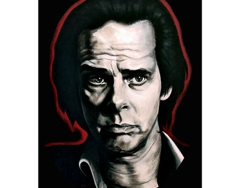 Nick Cave Portrait Painting 5X7 ART CARD PRINT