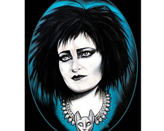 Siouxsie Sioux Portrait Painting 5X7 ART CARD PRINT
