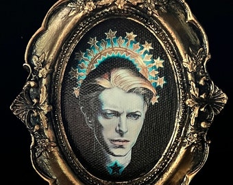 Charming Human Made Art David Bowie Art: Mini Baroque Framed Canvas Print .