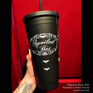 Spoiled Bat 32oz Acrylic Black Matte Tumbler with straw