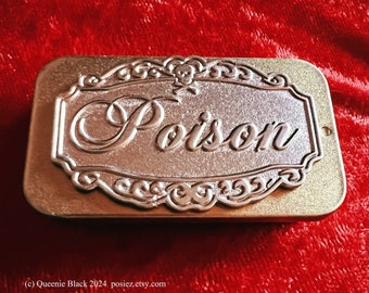 Gold Tone Mini Poison PillBox Organzier Small Gold Box Victorian Inspired Home Decor