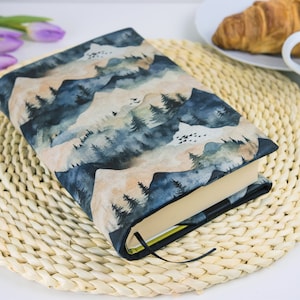 Adjustable book cover - fabric dust jacket - book sleeve - bookcase