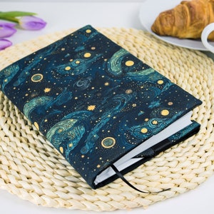 Adjustable book cover - fabric dust jacket - book sleeve - bookcase