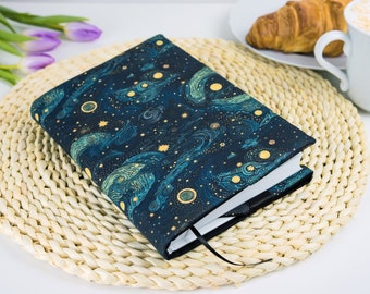 Funda ajustable para libros - sobrecubierta de tela - funda para libros - estantería