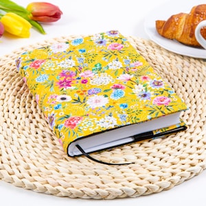 Adjustable book cover - fabric dust jacket - book sleeve - bookcase