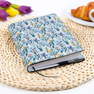 Adjustable book cover - fabric dust jacket - book sleeve - bookcase