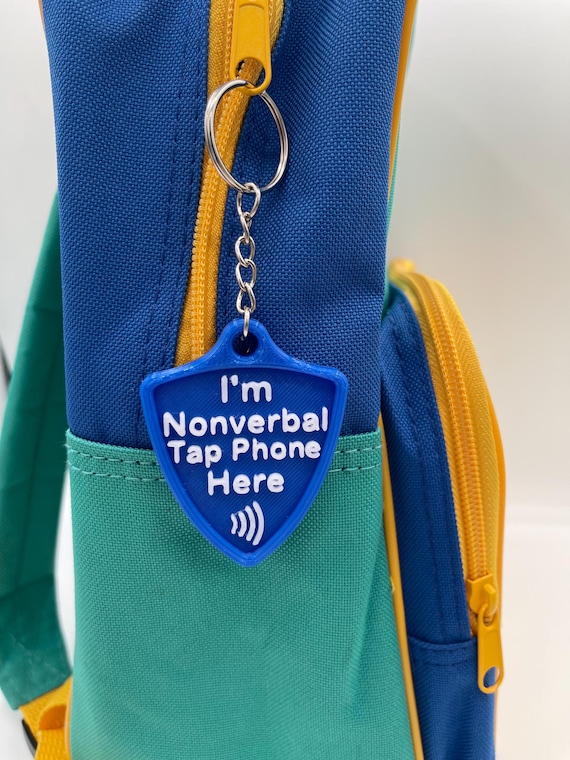 NFC Medical Alert Keychain – Nonverbal Autism Safety Tag, Emergency Contact Info, Backpack ID for Kids, Adults, Special Needs, AAC Device