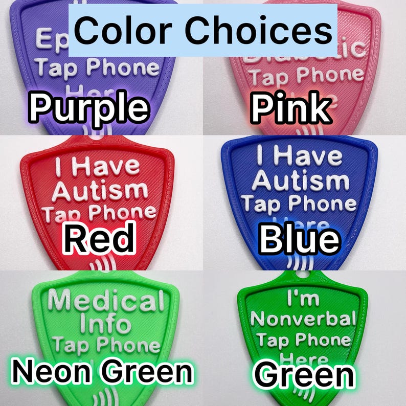 NFC Medical Alert Keychain – Nonverbal Autism Safety Tag, Emergency Contact Info, Backpack ID for Kids, Adults, Special Needs, AAC Device image 2