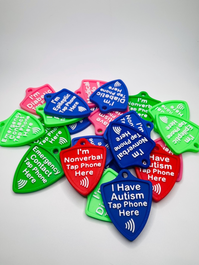 NFC Medical Alert Keychain – Nonverbal Autism Safety Tag, Emergency Contact Info, Backpack ID for Kids, Adults, Special Needs, AAC Device image 7