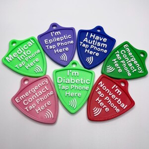 NFC Medical Alert Keychain – Nonverbal Autism Safety Tag, Emergency Contact Info, Backpack ID for Kids, Adults, Special Needs, AAC Device image 6