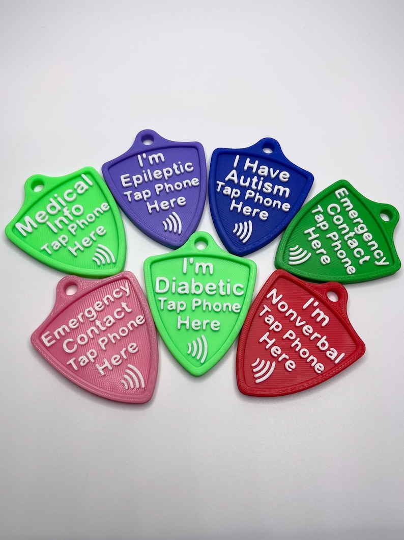 NFC Medical Alert Keychain – Nonverbal Autism Safety Tag, Emergency Contact Info, Backpack ID for Kids, Adults, Special Needs, AAC Device image 6