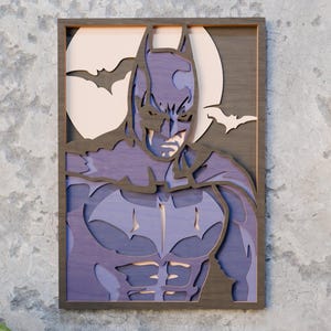Laser Ready Digital Files | Multilayer Dark Knight | Xtool Design | Cricut Craft | CNC Project | Superhero Wall Art | svg ai dxf cdr eps dwg