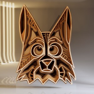 Corgis Laser geschnitten Datei, Hundekopf SVG, Multilayer Tier SVG, Digital Download, 3D CNC Fräser Dateien, Holz Ausschnitte, Glowforge Designs