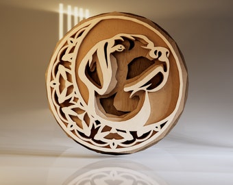 Golden Retriever Layer SVG, Wycięcia Cricut, Cięcie laserowe drewna 3D, Wielowarstwowy pies, Natychmiastowe pobranie cyfrowe, Wzory Glowforge