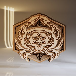 Krabbe DXF, Meerestiere SVG, Tier Mandala, Laserschneiden Holz, Sofortiger digitaler Download, Cricut Vorlage, CNC Design, Layered Papercraft