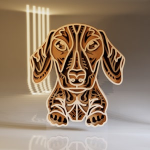 Dachshund SVG, Dog Layered Wood, Laser Ready Files, CNC Cutting, Instant Digital Download, DXF Files For Plasma, Vector Design