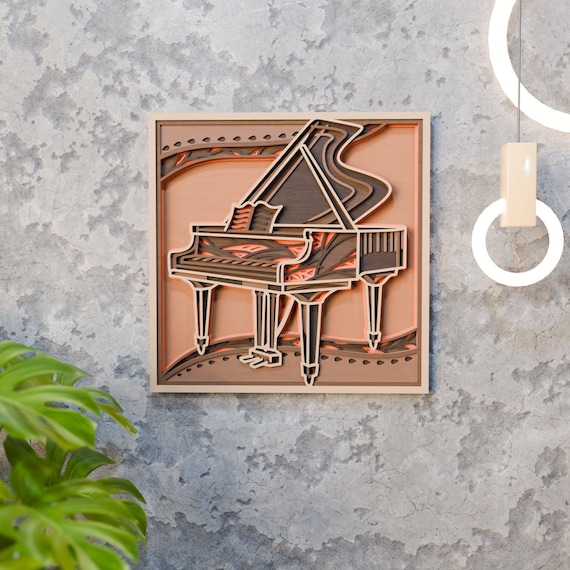 Grand Piano SVG Layered File | Music Lover Laser Cut Design