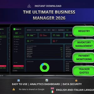 Small Business CRM Template, Client Tracker, Customer Management System, Lead & Sales Tracker, Business Organizer for Entrepreneurs