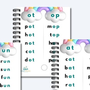 Blending Sounds Busy Book | Montessori Reading Phonics | CVC Words & Word Families | Homeschool Printable Worksheets | Sight Words