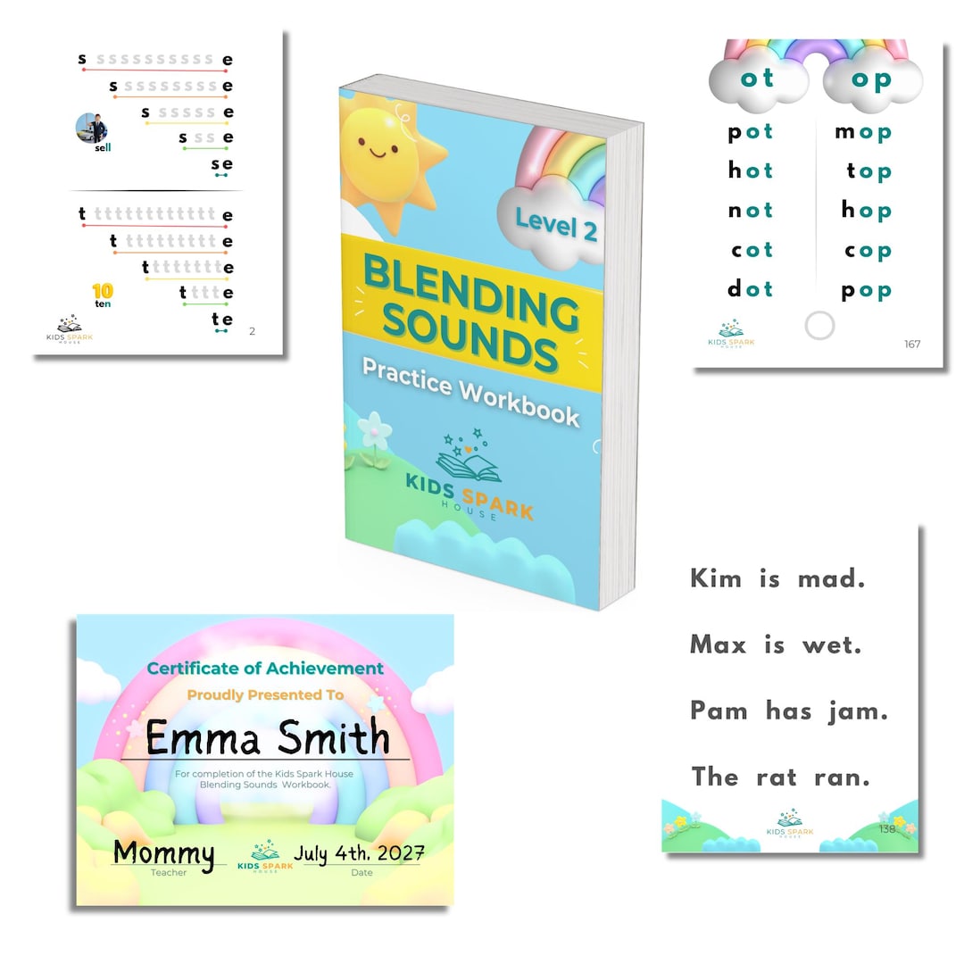 CVC Words Phonics Workbook Printable | Blending Sounds Practice ...