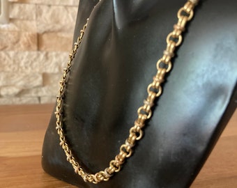 18K Solid Gold Chocker Necklace,18K Chain Link Necklace, 18K Gold Sparkle Necklace, 18K Gold Chain Necklace, 18K Real Gold Chain