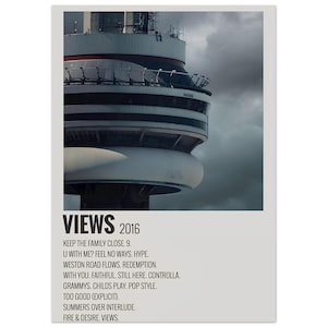 Poster dell'album Drake Views - Poster musicale iconico, fan art di Drake, decorazioni hip hop