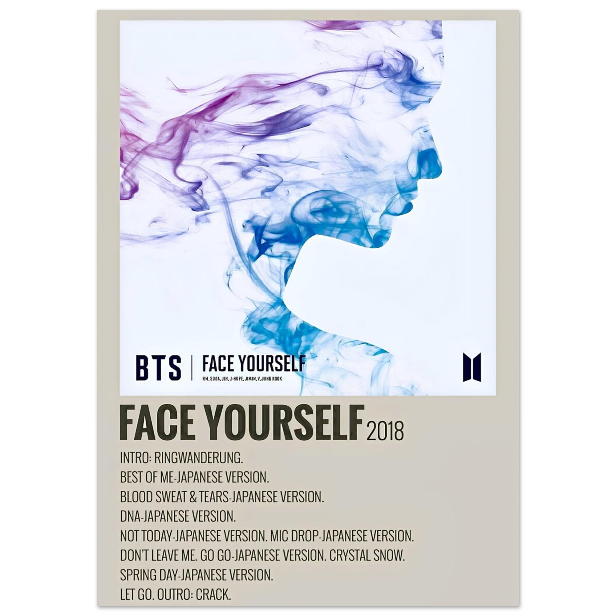 BTS Face Yourself Album Poster - K-pop Wall Art - Etsy