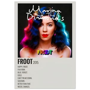 Poster dell'album FROOT di Marina and The Diamonds - Arte murale musicale, Fan art di Marina and The Diamonds, Decorazioni indie pop